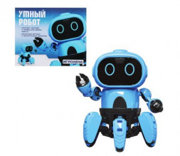Игры ИГРОЛЕНД 272-652 Конструктор в виде робота с сенсорными датчиками, ABS, пит.4х1.5VAAA,16х12х12см