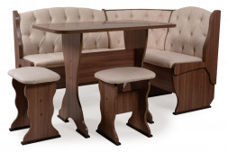 Кухонный уголок БИТЕЛ Кухонный уголок &quot;ОРХИДЕЯ&quot; -ЛЮКС (ШИМО ЯСЕНЬ ТЕМНЫЙ, ФЛОК RJB5/3 карамель)