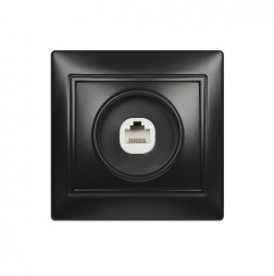 Розетка SMARTBUY (SBE-01b-S1-RJ) Венера, 1-местная, черный