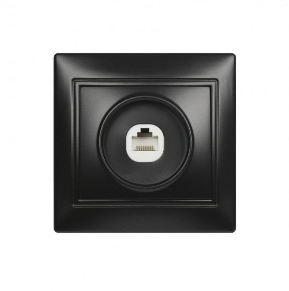 Розетка SMARTBUY (SBE-01b-S1-RJ) Венера, 1-местная, черный