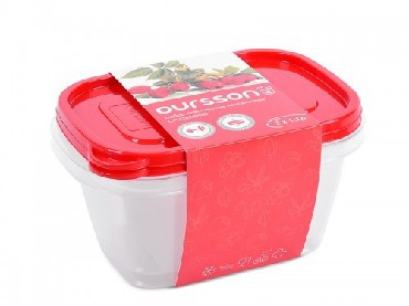 Посуда из пластика OURSSON CP2283S/RD наб. контейнеров прямоуг. 2шт.х1,1л