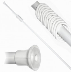 Карниз для занавески VIOLET в ванную комнату раздвижной 210 см в комплекте с кольцами (белый) 2110006