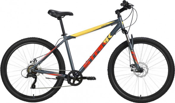 Велосипед STARK Respect 26.1 D Microshift серый/красный/желтый 18&quot; HQ-0009982