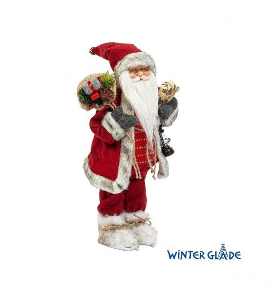 Игрушка WINTER GLADE Фигурка Дед Мороз 46 см с фонарем (красный) М38