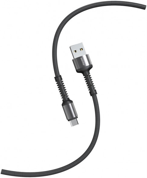 Кабель SMARTBUY (iK-3112-S26bg) S26 Type C черн./сер.,3 А,QC,нейл.,1 м