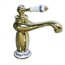 Смеситель для раковины BRIMIX 121 Смеситель для раковины , под ЗОЛОТО , ручка с камнем , шаровый