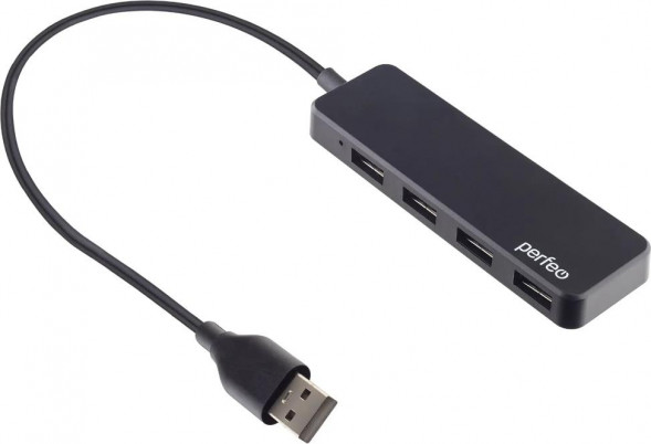 USB разветвитель PERFEO (PF D0792) USB-HUB 4 Port, (PF-H042 Black) чёрный