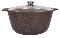 Жаровня KUKMARA жмк528а а/пр литая 5,0л стекл/кр Кофейный мрамор