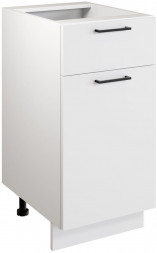 Кухонный модуль МЕБЕЛЬ-КОМПЛЕКС Шкаф - стол 40см с одним ящ. и с одной дв. Simple Н400-1Я белый/ Белый (1 кор.)