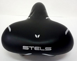 Аксессуары для велотехники STELS Седло 7660 широкое, с витыми пружинами, с замком, с логотипом STELS * 470184 * LU060034