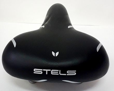 Аксессуары для велотехники STELS Седло 7660 широкое, с витыми пружинами, с замком, с логотипом STELS * 470184 * LU060034
