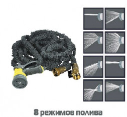 Шланги и катушки INBLOOM Шланг поливочный растягивающийся люкс 15м, с пистолетом-распылителем 8 режимов 22х20х7,5 160