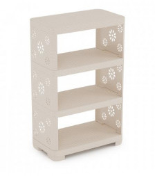 Этажерка АЛЬТЕРНАТИВА М2521 Плетенка №2 4-х секцион. (сл.кость)