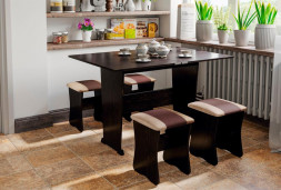 Набор мебели BONMEBEL Обеденная группа тип 3 венге/шоколад-бежевый (2 кор.)