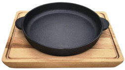 Сковорода MY REAL IRON COOK MC2160W порц чугун 16см с 2руч на подставке