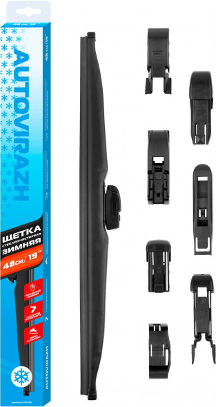 Щетка стеклоочистителя AUTOVIRAZH AV-001933 AV-350W зимняя 48см/19 мультиадаптерная
