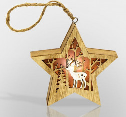 Фигура интерьерная NEON-NIGHT (504-022) Деревянная фигурка с подсветкой "ЗВЕЗДОЧКА" 24*13*3,6см