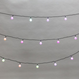 Гирлянда NEON-NIGHT (303-550) Гирлянда Шарики диаметр 25 мм, 5 м, темно-зеленый ПВХ, 25 LED, RGB, IP20, соединяется