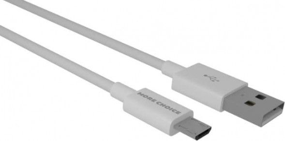 Кабель MORE CHOICE (4627151195964) K24m USB 2.1A microUSB белый - 1,0m