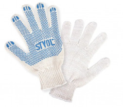 Перчатки рабочие STVOL SWG01 ХБ с ПВХ покрытием, белые, 42 гр., 150 пл., 7,5 класс 5 пар