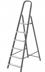 Стремянка СИБРТЕХ Стремянка, 6 ступеней, стальной профиль, алюминиевые ступени, Россия 97956