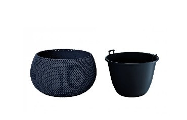 Кашпо PROSPERPLAST Кашпо SPLOFY BOWL DKSP370-S433 антрацит 2пр 9л