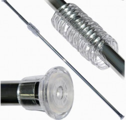 Карниз для занавески VIOLET в ванную комнату раздвижной 210 см в комплекте с кольцами (металлик) 2110017