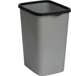 Ведро для мусора VIOLET Ведро для мусора с фиксатором "Tandem" 9л (сер.металлик/черный) 841158