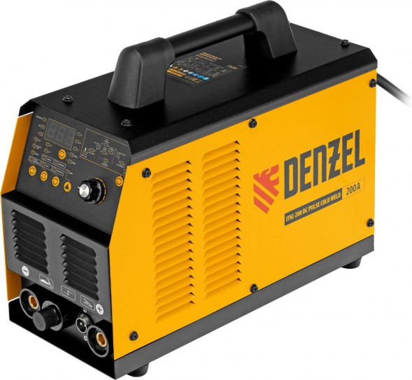 Сварочный аппарат DENZEL Аппарат инвертор. аргонодуговой сварки ITIG-200 DС Pulse Cold Weld, 200 А, ПВ 60% 94329