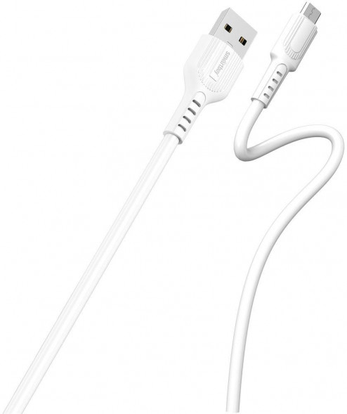 Кабель SMARTBUY (iK-12-S33w) S33 MicroUSB белый, 4 А, мощь, TPE, 1 м