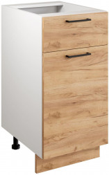 Кухонный модуль МЕБЕЛЬ-КОМПЛЕКС Шкаф - стол 40см с одним ящ. и с одной дв. Simple Н400-1Я Дуб золотой крафт/ Белый (1 кор.)