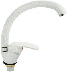 Смесители САНАКС 13081 Смеситель для кухни, шаровый, боковой, поворотный излив, цвет БЕЛЫЙ КАМЕНЬ