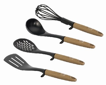 Наборы куххонных принадлежностей BERLINGER HAUS BH-6219 Ebony Maple Collection Набор кухонных принадлежностей 4пр