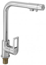 Смеситель для кухни MAGNUS 8257 Смеситель кухонный Г-образный гусак, с умным переключением воды шаровый, с двойным выпус