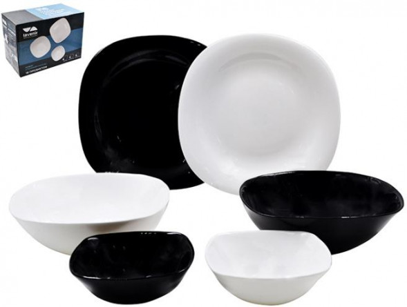 Столовый набор LAVENIR 18PC LFP WHITE/BLACK (99207)