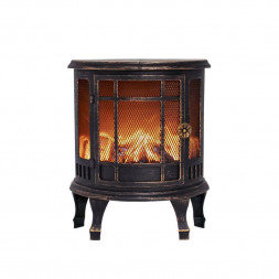 Декоративный светильник NEON-NIGHT (511-023) Светодиодный камин &quot;Винтаж&quot; мини с эф огня 24.8х12.7х30 см, с USB, бронзовый