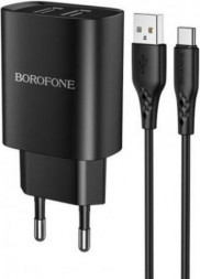 СЗУ BOROFONE (6931474741219) BN2a Black СЗУ 2USB 2.1A