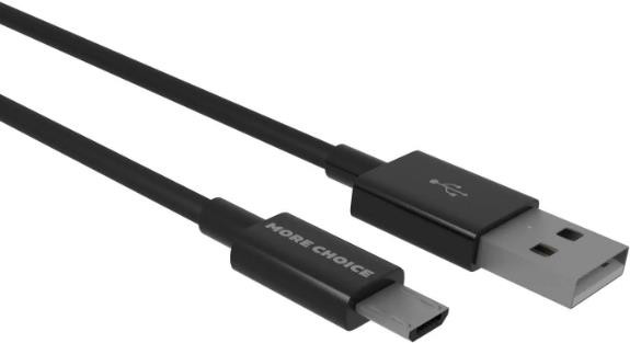 Кабель MORE CHOICE (4627151195988) K24m USB 2.1A microUSB черный - 1,0m
