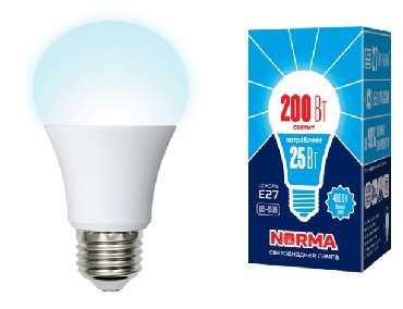Лампа светодиодная VOLPE (UL-00004470) LED-A70-25W/4000K/E27/FR/NR Форма A матовая Серия Norma 4000K