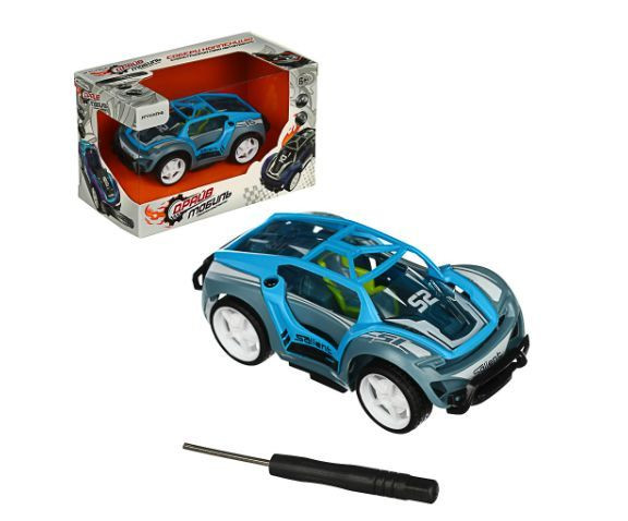 Игры ИГРОЛЕНД 859-057 Драйв-мобиль машинка-конструктор, 5 дет., инерция, ABS, аллюминий, 15х9,5х8см, 12 диз.