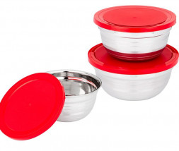 Набор мисок AGNESS 880-130 с крышками (3 предмета)