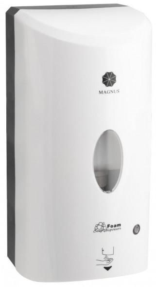 Дозатор сенсорный MAGNUS 681 Дозатор СЕНСОРНЫЙ, для ПЕНЫ, пластик АБС, БЕЛЫЙ с чёрным, 1200 мл