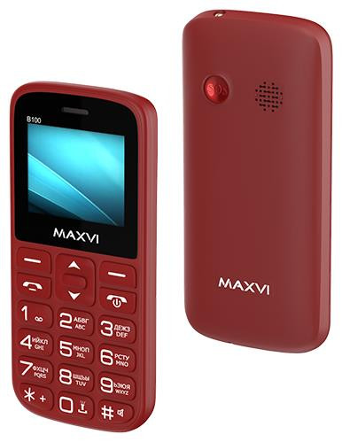 Телефон мобильный MAXVI B100 Wine Red