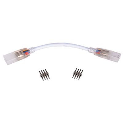 аксессуары для светильников ECOLA SCVM14ESB LED STRIP 220V CONNECTOR гибкий соединитель лента-лента 4-х конт с разъемами для ленты IP68 RGB 14X7