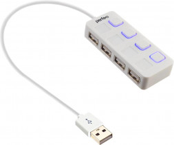 USB разветвитель PERFEO (PF D0797) USB-HUB 4 Port, (PF-H044 White) белый