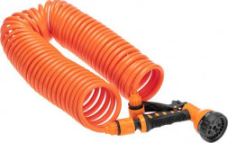 Набор поливочный ЧЕТЫРЕ СЕЗОНА (62-0270) Шланг спиральный, 15м х 8мм, пистолет-распылитель, 2 коннектора, адаптер