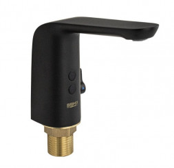 Смеситель сенсорный BRIMIX 08771 Смеситель сенсорный на раковину, ЧЁРНЫЙ, с регулировкой температуры воды на корпусе, квадратный корпус, работа от батареек