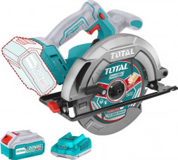 Аккумуляторная дисковая пила TOTAL INDUSTRIAL Li-Ion 20V диск 185 мм, 4800 об/мин 1 аккум и ЗУ TSLI18511