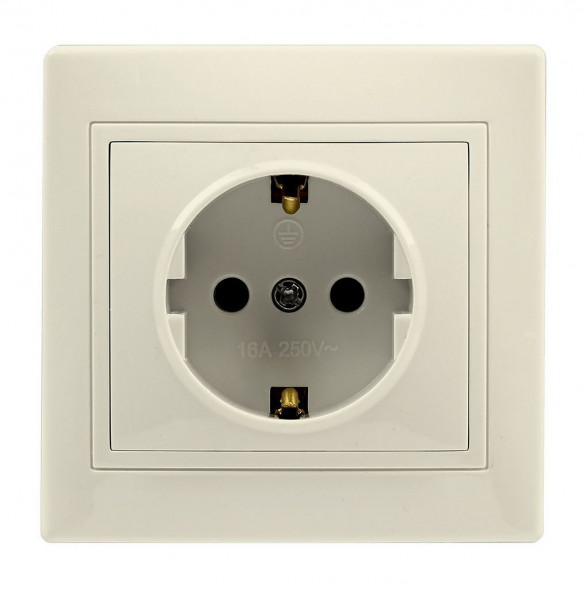 Розетка SMARTBUY (SBE-01i-16-S1-Z-c) Венера, 1-местная, бежевый