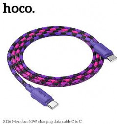 Кабель HOCO (6942007650854) X116aa USB 3.0A 60W для Type-C Type-C 1м , Gradient Purple